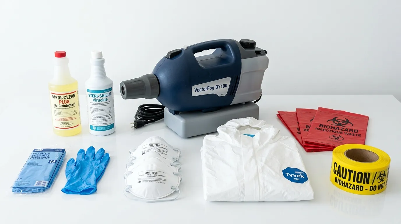 Professional biohazard remediation crew working in Toppenish