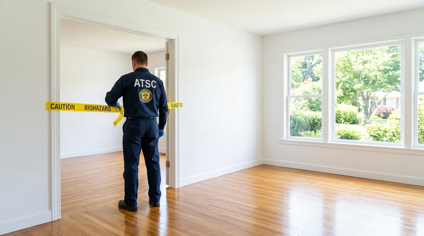 Certified biohazard cleanup crew performing Decomposition Cleanup in Toppenish